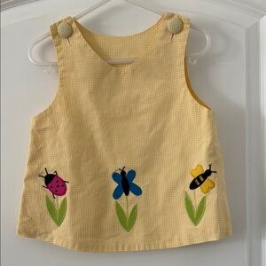 Beaux et Belles New Orleans Yellow Gingham Dress with Bug Appliqués, Size 3